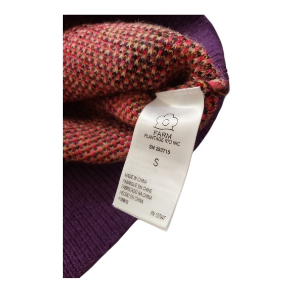 NWOT FARM Rio Striped Colorful Patchwork Sweater Size Small - Picture 12 of 13